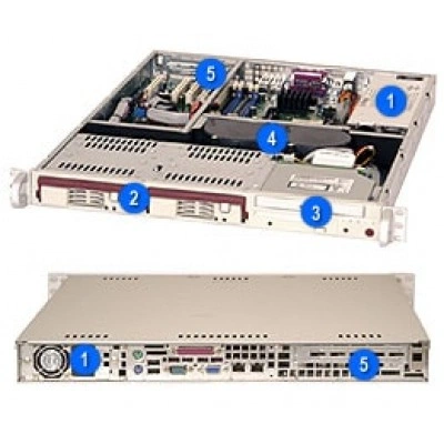 Серверный корпус Supermicro CSE-811T-260 1U/Micro-ATX, до 260W, высота: 1.7" (43 mm)