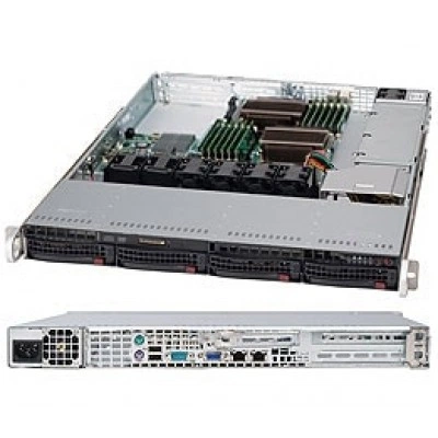 Серверный корпус Supermicro CSE-815TQ-600UB 1U/E-ATX, до 600W, высота: 1.7" (43 mm)