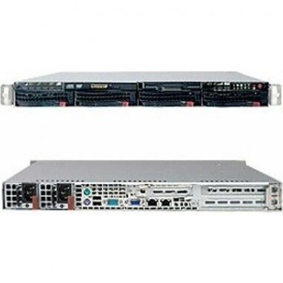 Supermicro SYS-6016T-URF, сервер 1U Rack с RAID 0/1/5/10 и блоком питания 650 Вт