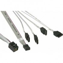 Supermicro CBL-SAST-0631, кабель MiniSAS HD - 4 SATA с sideband, 55/55/55/55/55 см