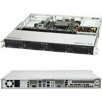 Supermicro SYS-5019P-M, сервер 1U, 350 Вт, 2 x GbE, M.2, 4 x LFF