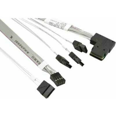 Supermicro CBL-SAST-0880 кабель Mini SAS (SFF-8087) - 4x SATA, 55 см, с боковым кабелем 15 см