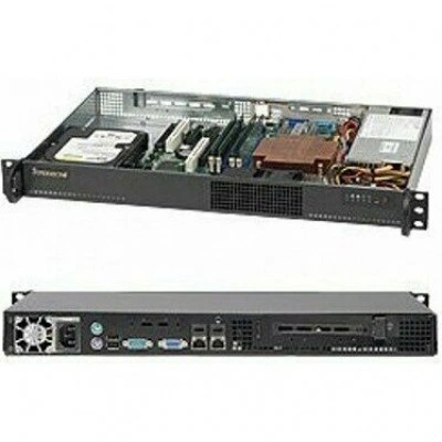 Supermicro CSE-510-203B, корпус 1U, черный, 200 Вт Supermicro CSE-510-203B, корпус 1U, черный, 200 Вт